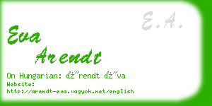 eva arendt business card